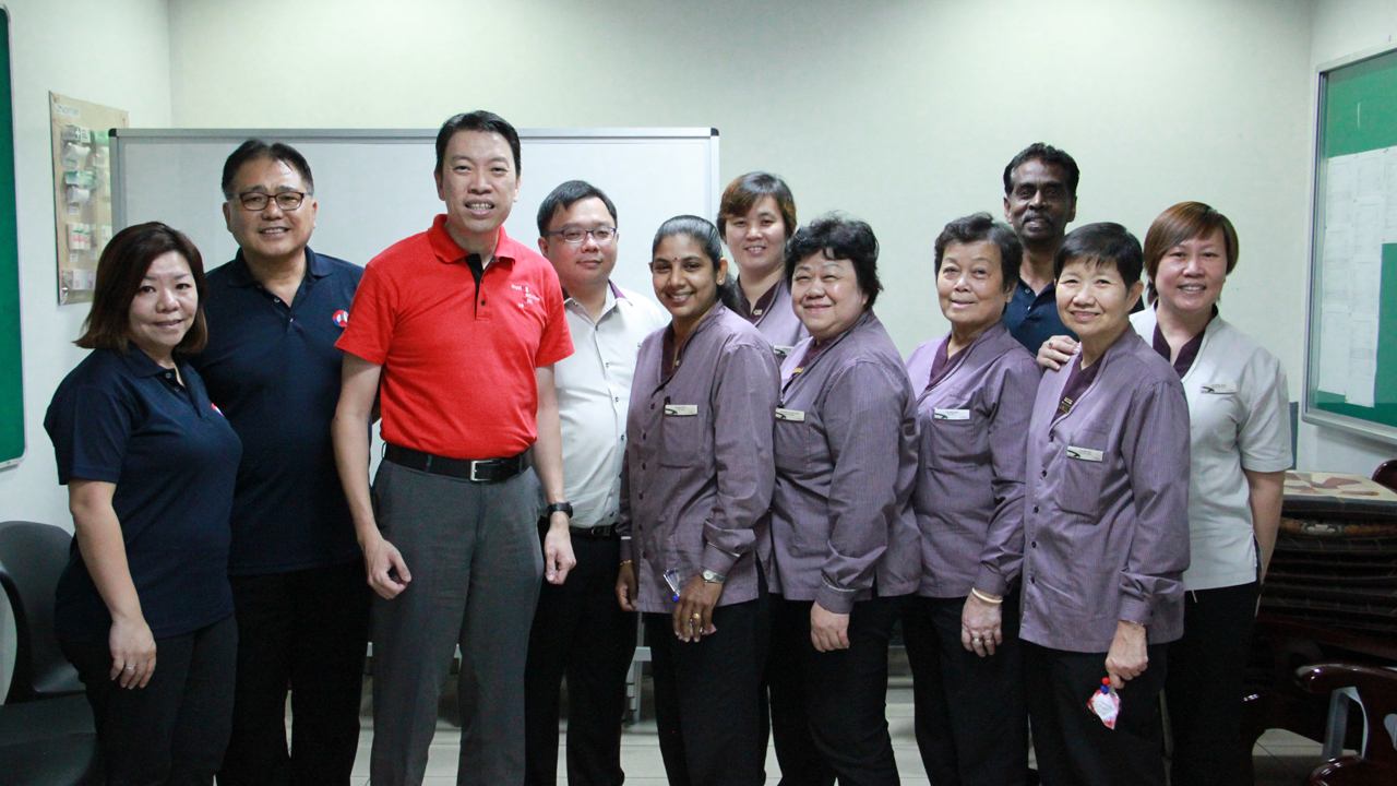 With the advancements in our bus systems, Chief Bus Captain Madam Lim Poh Suan (front row, in purple third from right) who has been driving buses for some 35 years is now able to perform bus engine checks through relying on dashboard indicators, instead of having to manually lift the engine bonnet. 