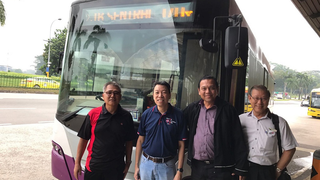 National Transport Workers’ Union (NTWU) Executive Secretary Melvin Yong (second from left) and Gobidass (third from left) (Photo Source: NTWU)