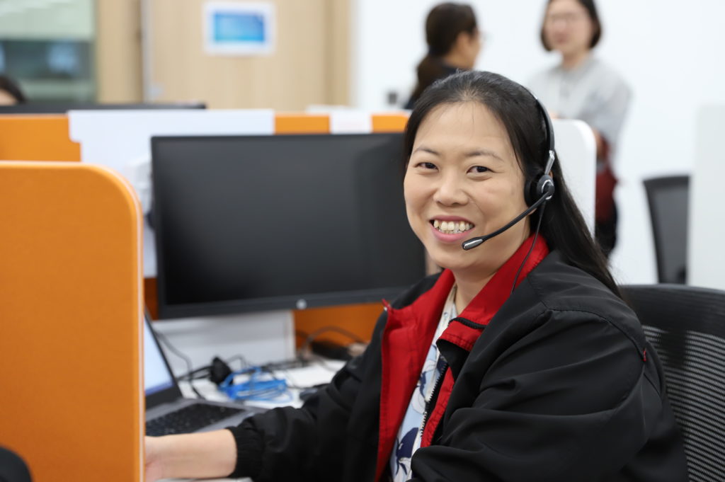 Senior customer relations officer Pearly Ha has been undergoing training to support customers digitally through a chatbot