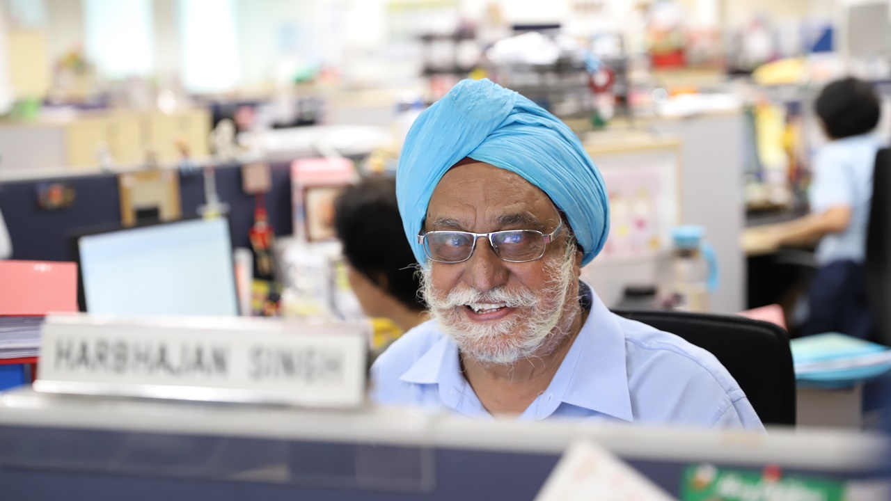 Despite his age, Mr Harbhajan Singh has gotten familiar with technology at work.