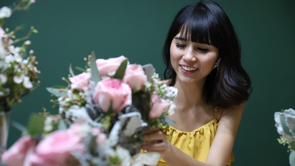 Flowers have to be purchased fresh from the nursery each day and conditioned before the creative process even begins. (Photo credit: Jonathan Tan)