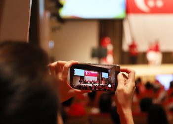 Capturing the mood and moment: Talented performers from nEbO, Young NTUC Play and ITE Central entertain the audience with a rendition of favourite National Day songs.