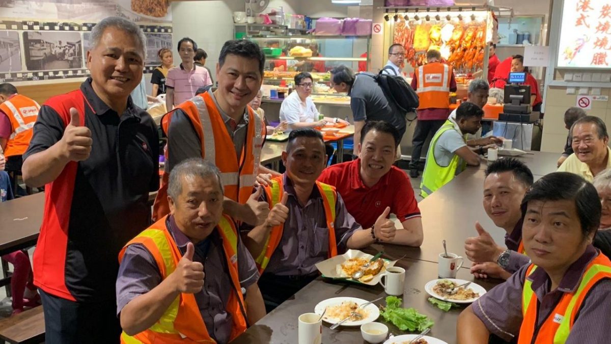 Bus Captains having their lunch at the new NTWU canteen at Yishun Integrated Transport Hub